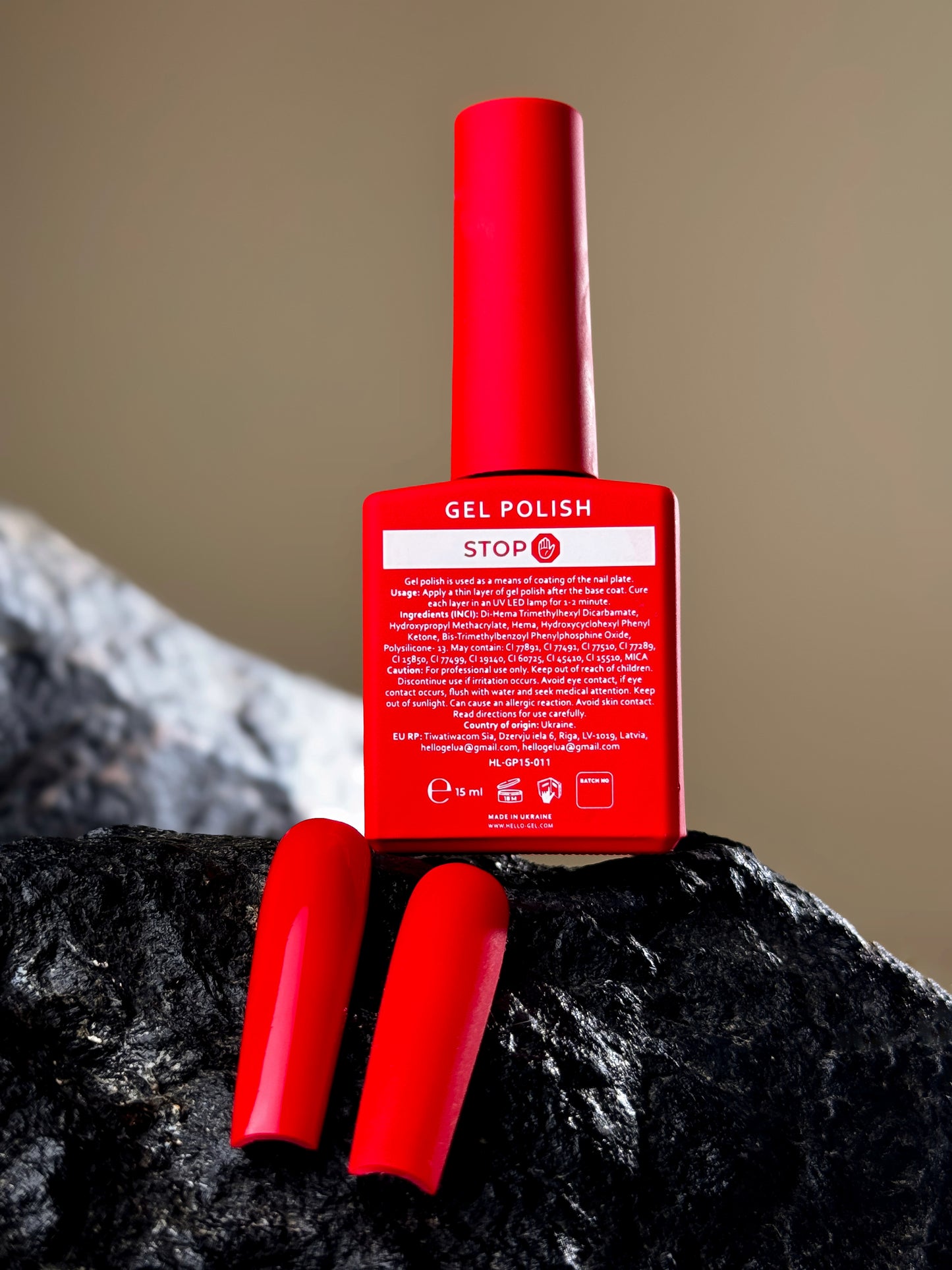 STOP Gel Polish Red 15ml