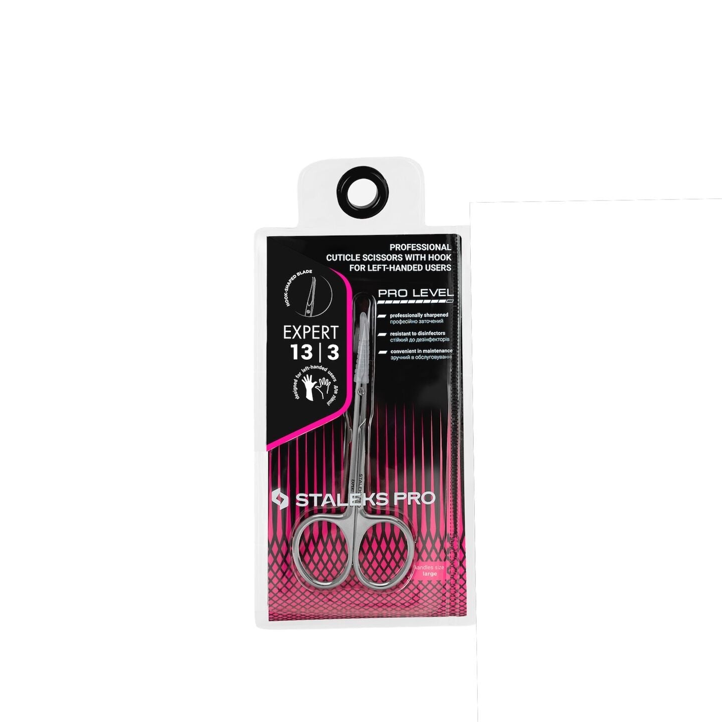 Cuticle scissors, LEFT, with hook, EXPERT 13 TYPE 3 (Physical item) - Nail Artistry Melbourne | Professional Nail Supplies Melbourne