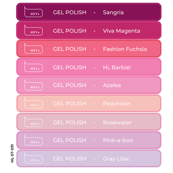 Full Collection of Stickers for new 66 gel polishes (Physical item) - Nail Artistry Melbourne | Professional Nail Supplies Melbourne