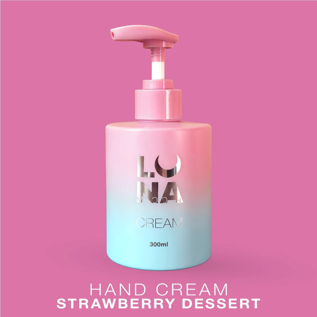 Hand Cream Strawberry Dessert with Shimmer 300ml by LunaMoon (Physical item) - Nail Artistry Melbourne | Professional Nail Supplies Melbourne