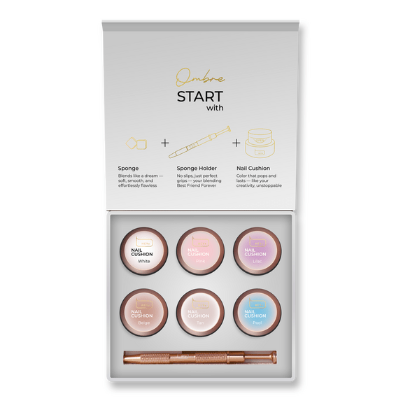 Nail Cushion set White for ombré and nail art 6 colours (Physical item) - Nail Artistry Melbourne | Professional Nail Supplies Melbourne