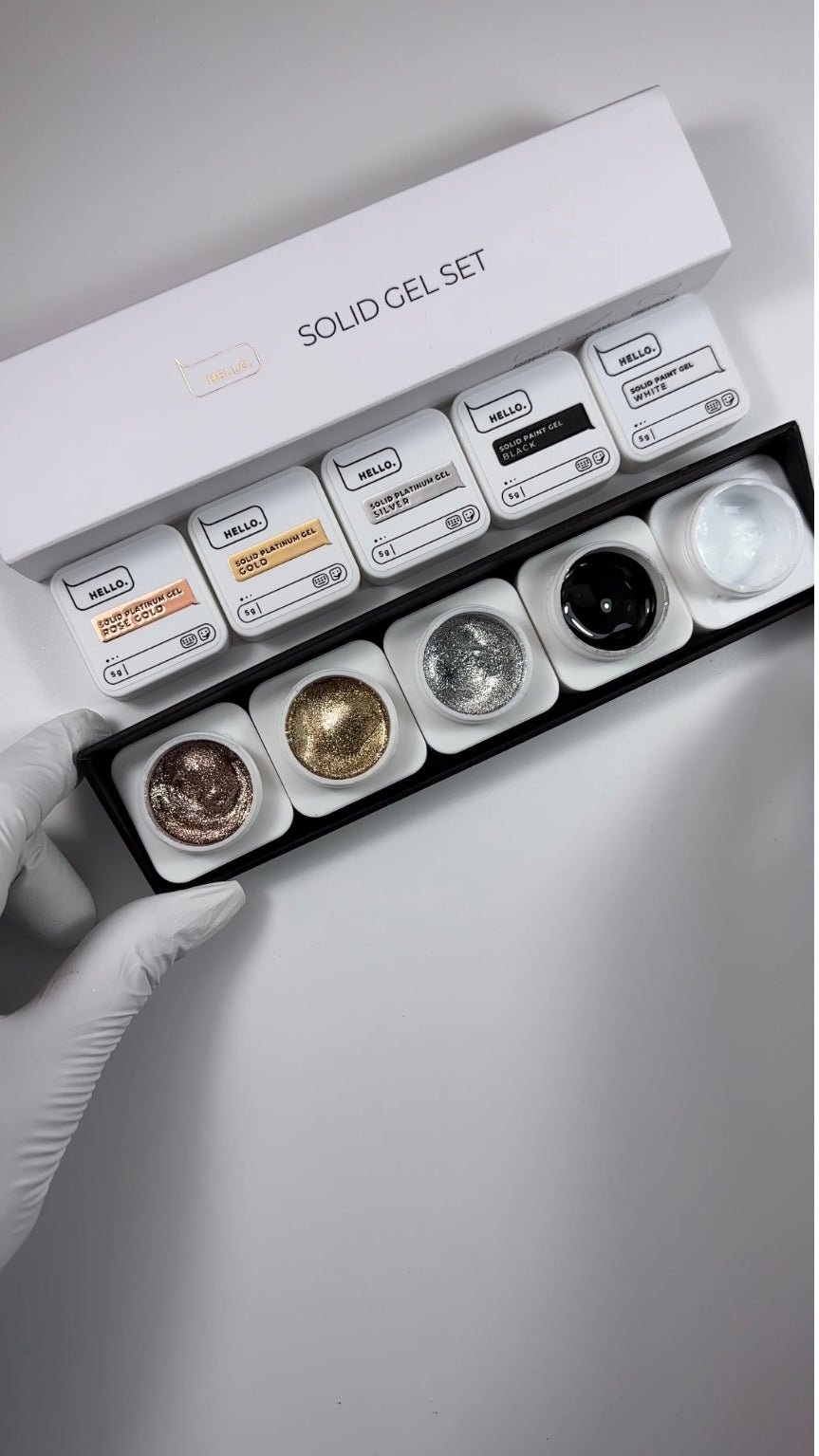 Solid Gel Set of 5 Gel Paints 5*5g (Physical item) - Nail Artistry Melbourne | Professional Nail Supplies Melbourne