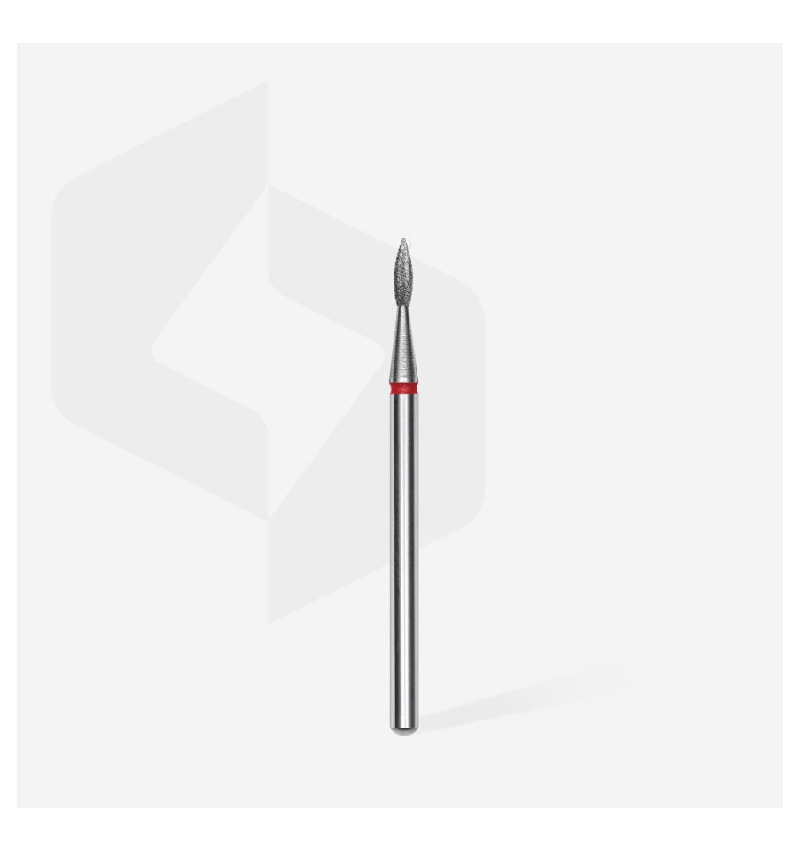 STALEKS Diamond Nail Drill Bit Flame Red 1.8mm 8mm Pointed (Physical item) - Nail Artistry Melbourne | Professional Nail Supplies Melbourne