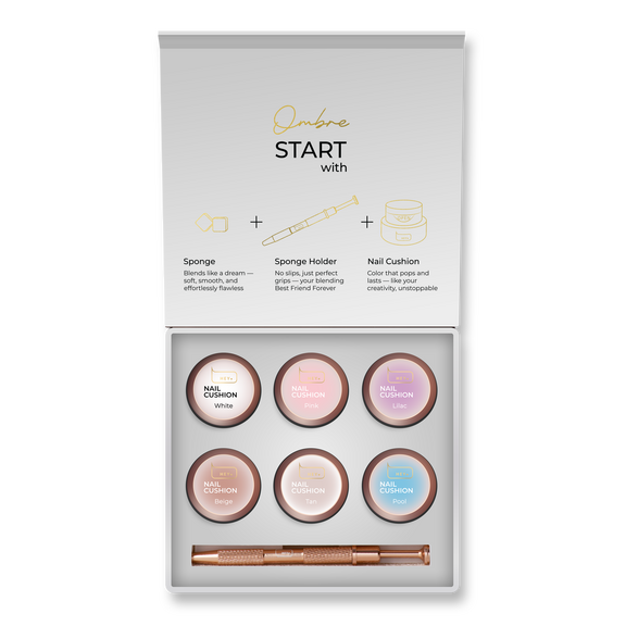 Nail Cushion set White for ombré and nail art 6 colours