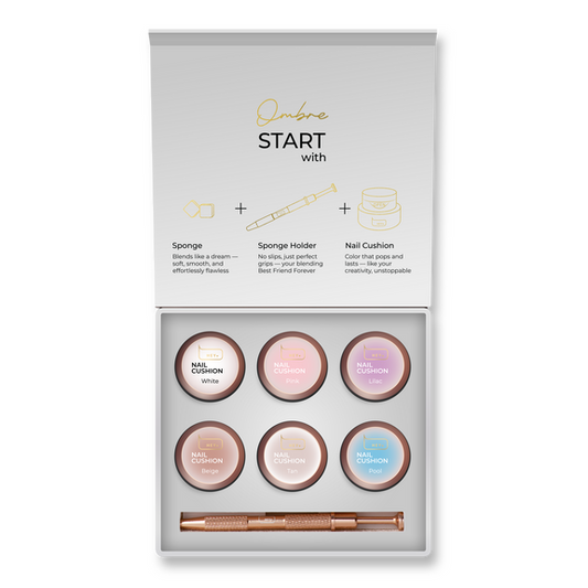 Nail Cushion set White for ombré and nail art 6 colours