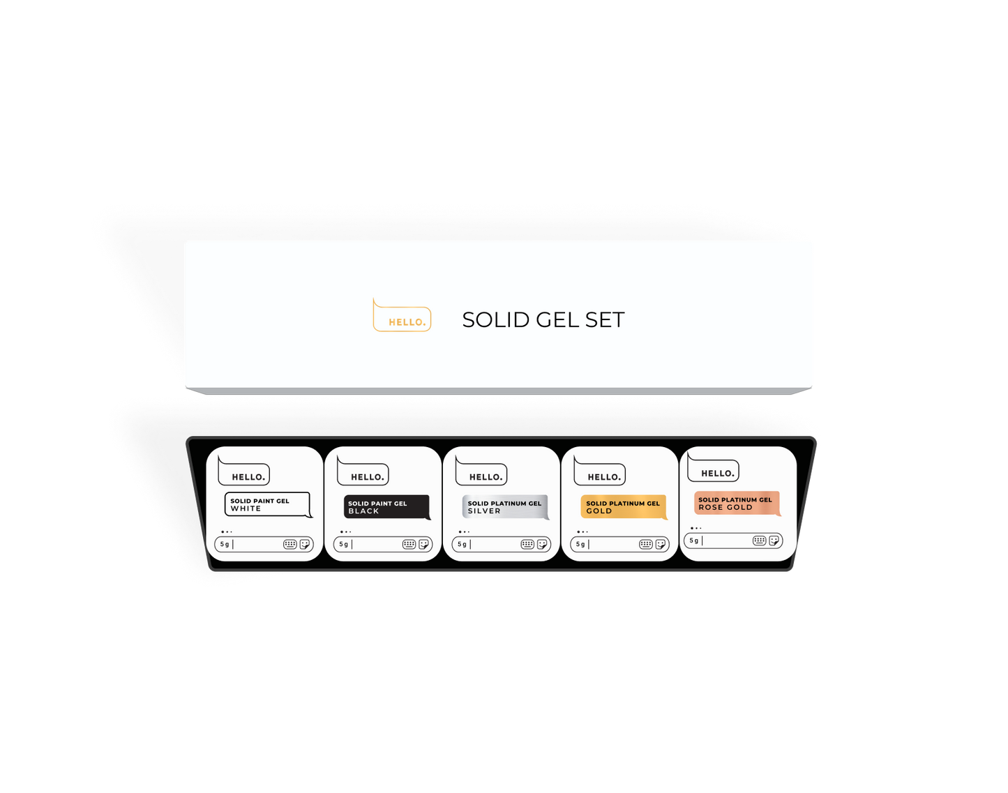 Solid Gel Set of 5 Gel Paints 5*5g