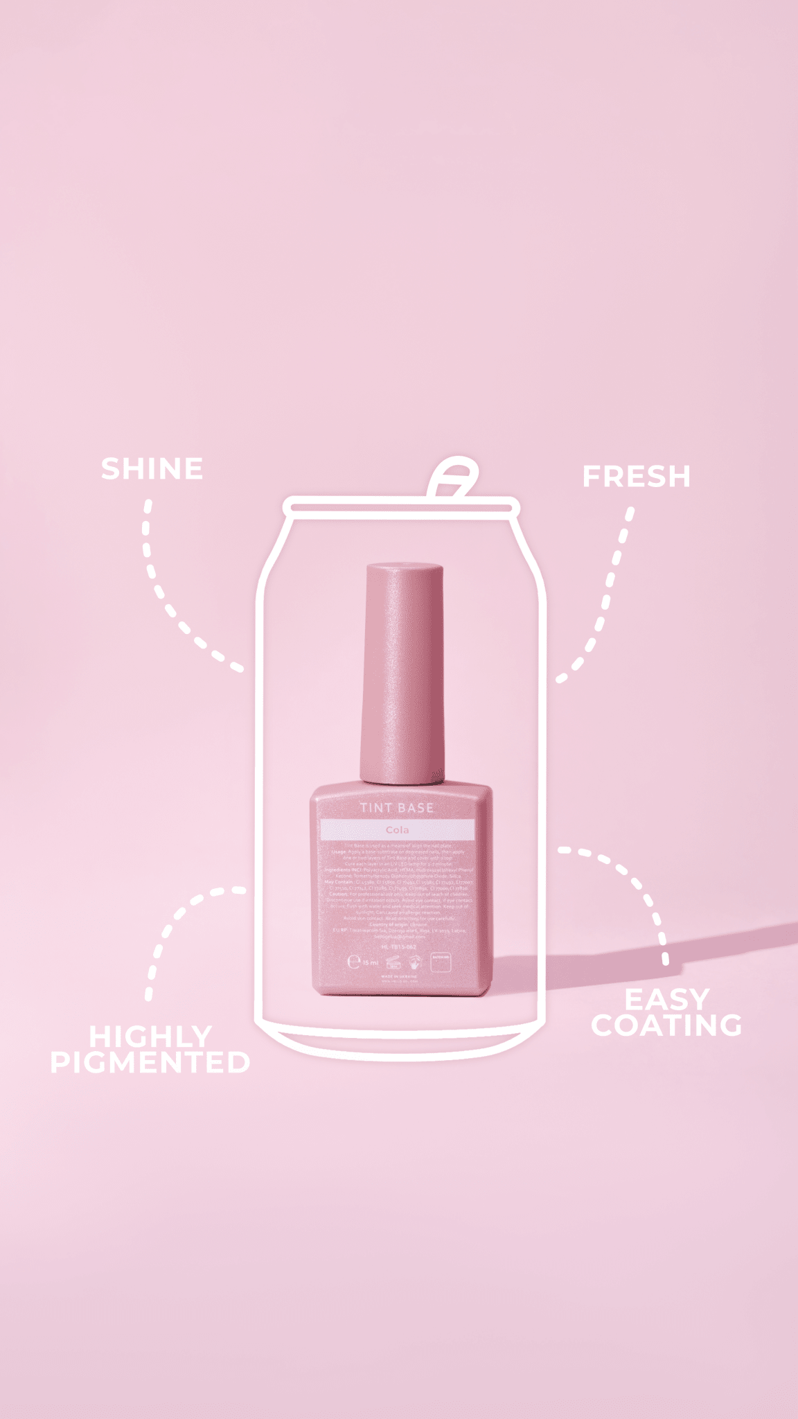 COLA Tinted Base with Shimmer 15ml (Physical item) - Nail Artistry Melbourne | Professional Nail Supplies Melbourne