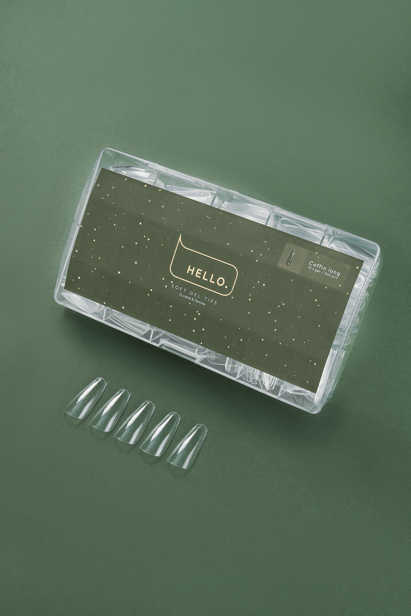 Gel Tips COFFIN LONG 500p (Physical item) - Nail Artistry Melbourne | Professional Nail Supplies Melbourne