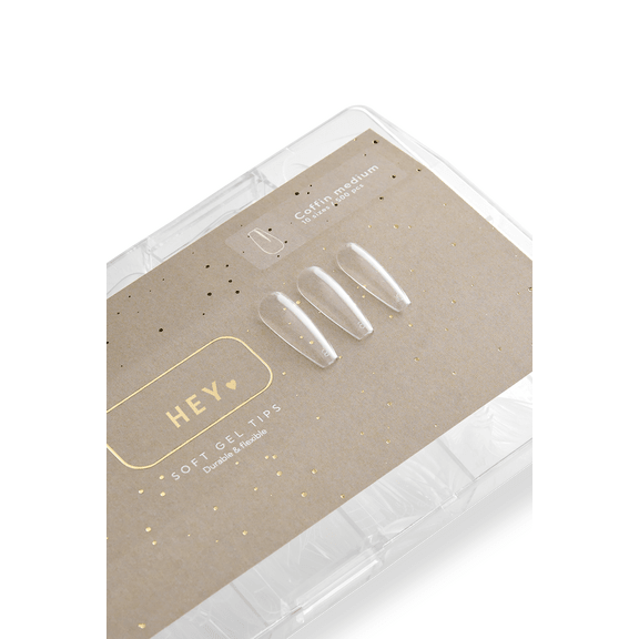 Gel Tips COFFIN MEDIUM 500p (Physical item) - Nail Artistry Melbourne | Professional Nail Supplies Melbourne