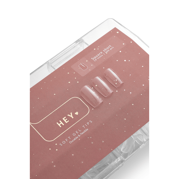 Gel Tips SQUARE Short 500p (Physical item) - Nail Artistry Melbourne | Professional Nail Supplies Melbourne