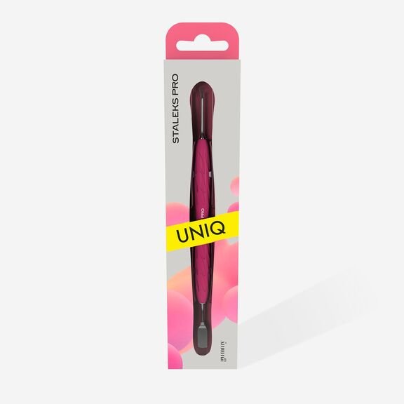 GUMMY” SPATULA. SPATULA WITH SILICONE HANDLE UNIQ 11 TYPE 1 (FLAT STRAIGHT PUSHER + RING) (Physical item) - Nail Artistry Melbourne | Professional Nail Supplies Melbourne