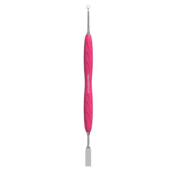GUMMY” SPATULA. SPATULA WITH SILICONE HANDLE UNIQ 11 TYPE 1 (FLAT STRAIGHT PUSHER + RING) (Physical item) - Nail Artistry Melbourne | Professional Nail Supplies Melbourne