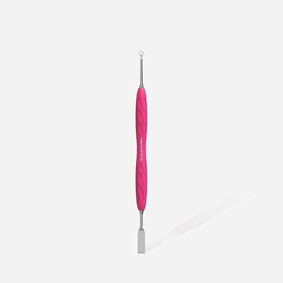GUMMY” SPATULA. SPATULA WITH SILICONE HANDLE UNIQ 11 TYPE 1 (FLAT STRAIGHT PUSHER + RING) (Physical item) - Nail Artistry Melbourne | Professional Nail Supplies Melbourne