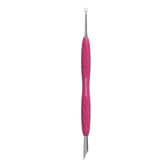 GUMMY” SPATULA. SPATULA WITH SILICONE HANDLE UNIQ 11 TYPE 2 (ANGLED PUSHER + RING) (Physical item) - Nail Artistry Melbourne | Professional Nail Supplies Melbourne