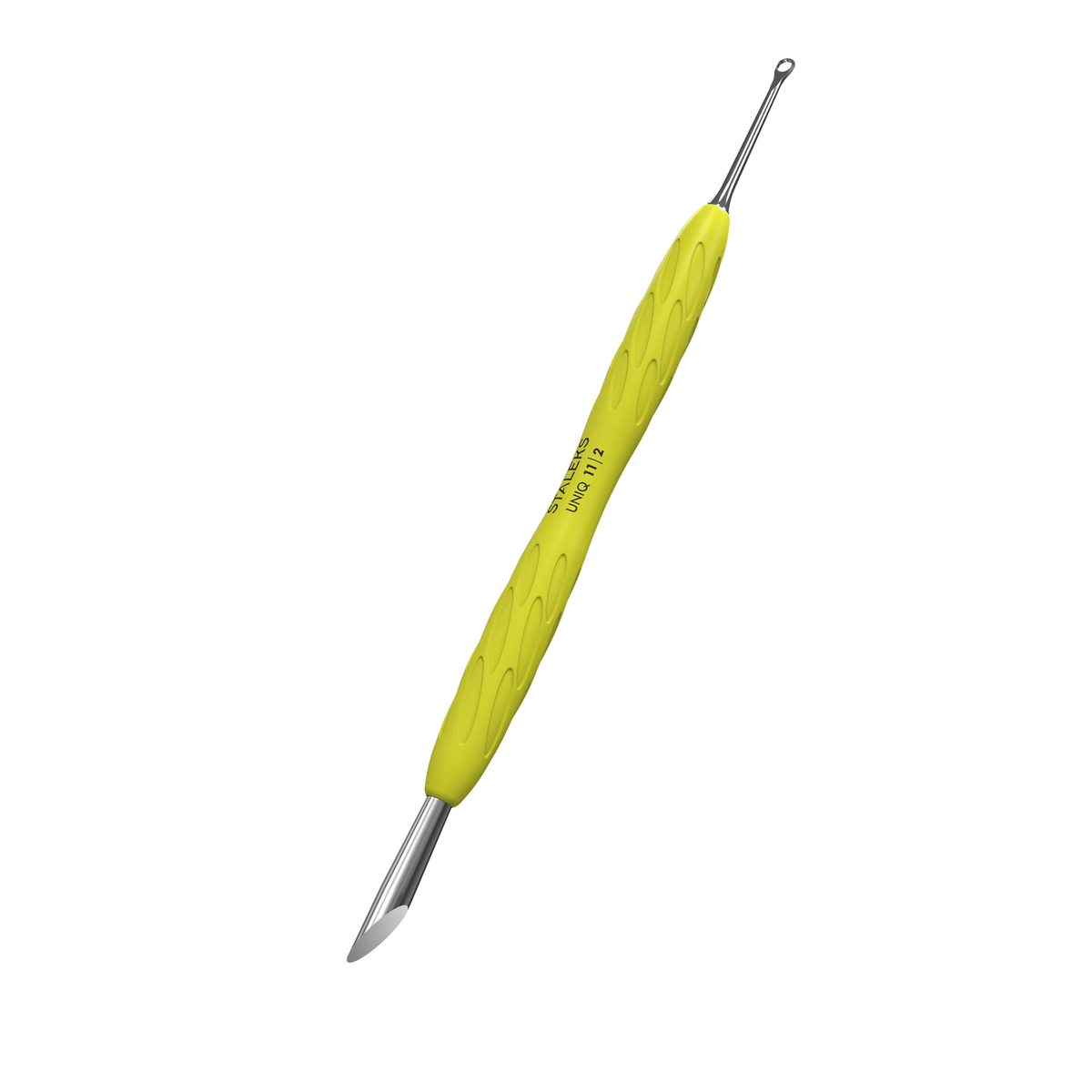 GUMMY” SPATULA. SPATULA WITH SILICONE HANDLE UNIQ 11 TYPE 2 (ANGLED PUSHER + RING) (Physical item) - Nail Artistry Melbourne | Professional Nail Supplies Melbourne