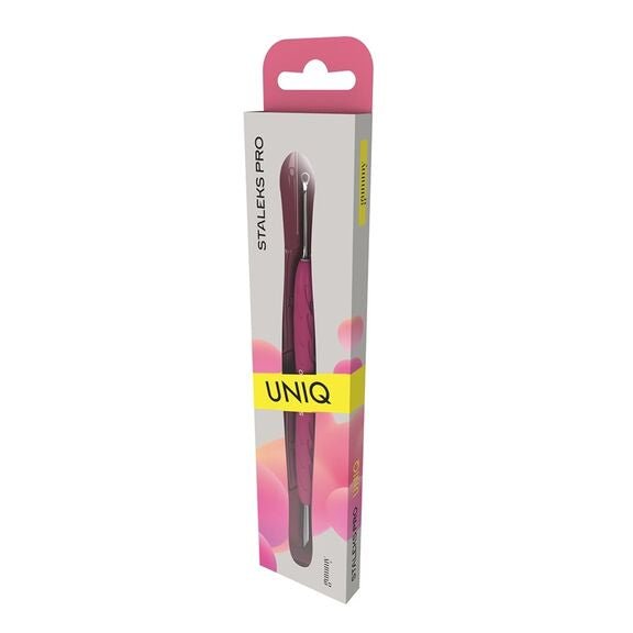 GUMMY” SPATULA. SPATULA WITH SILICONE HANDLE UNIQ 11 TYPE 2 (ANGLED PUSHER + RING) (Physical item) - Nail Artistry Melbourne | Professional Nail Supplies Melbourne