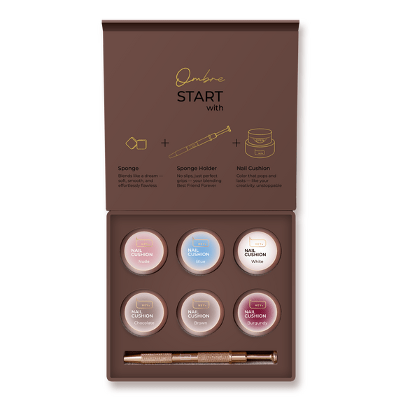Nail Cushion set Brown for ombré and nail art 6 colours (Physical item) - Nail Artistry Melbourne | Professional Nail Supplies Melbourne