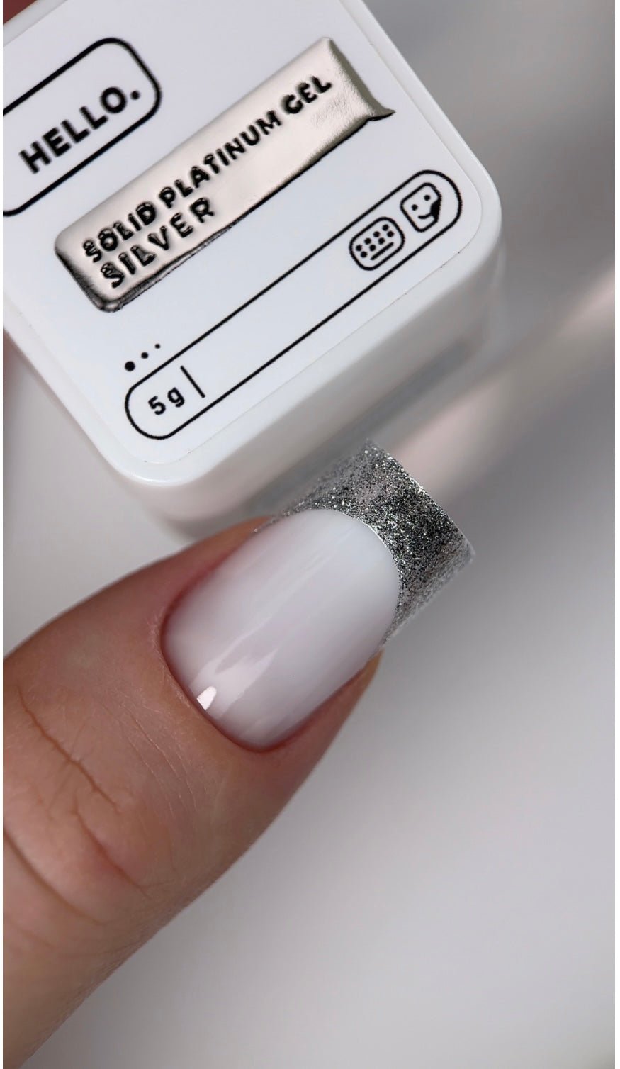 Silver Platinum Gel Paint 5g (Physical item) - Nail Artistry Melbourne | Professional Nail Supplies Melbourne