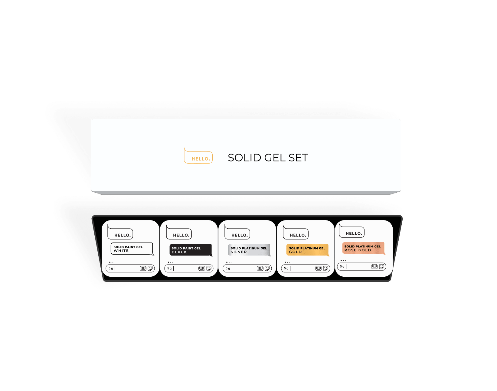 Solid Gel Set of 5 Gel Paints 5*5g (Physical item) - Nail Artistry Melbourne | Professional Nail Supplies Melbourne