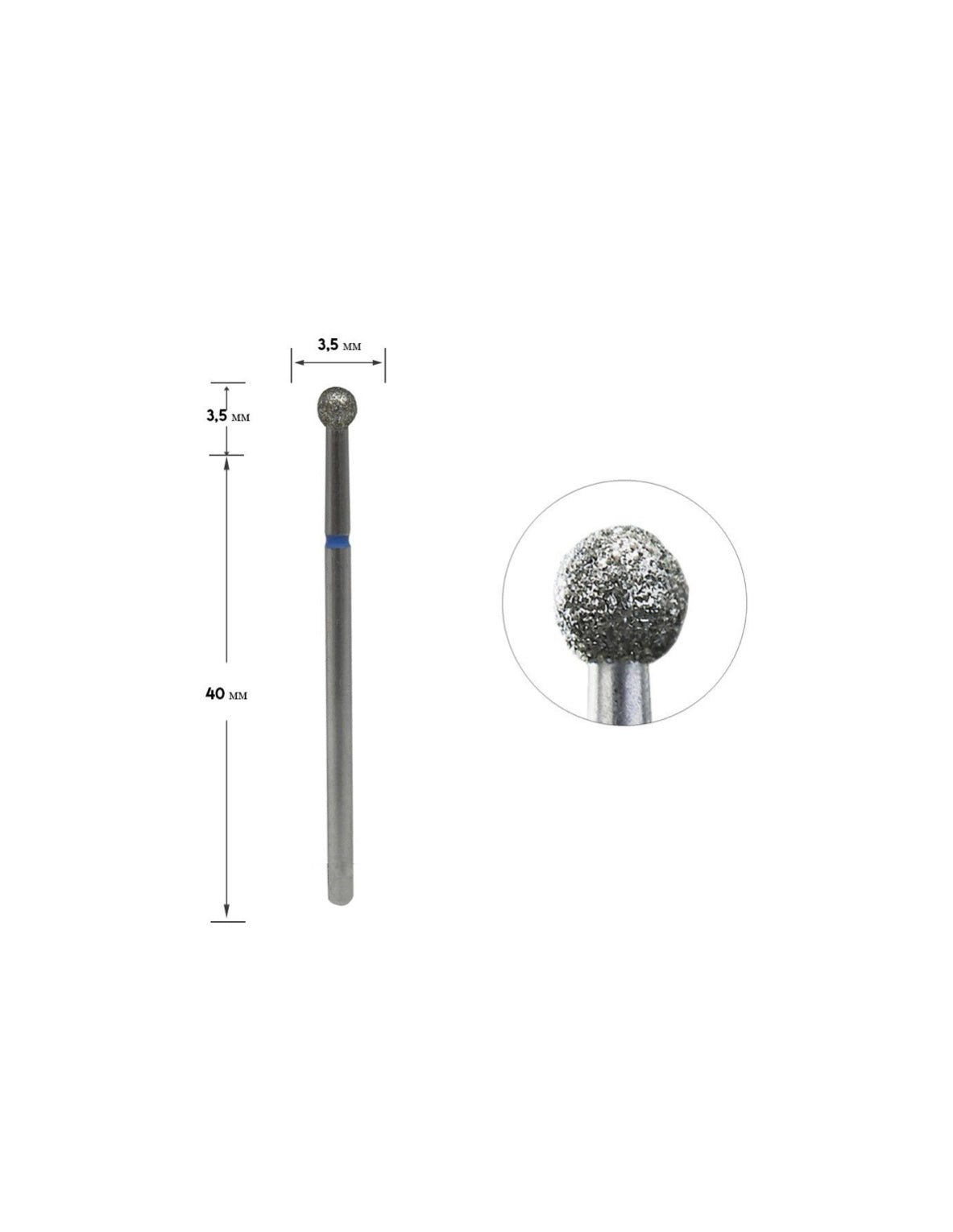 Staleks Diamond Nail Drill Bit Ball Blue 3.5mm () - Nail Artistry Melbourne | Professional Nail Supplies Melbourne